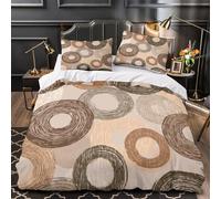 Circular Patterns Quilt Cover 3D Print Extra Soft 3PCs Bed Linen Hidden Zipper textured Abstract Design Duvet Cover Premium All Season for Adults Teens Women Kids Girls Boys Youth Double（200x200cm）