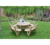 Forest Circular Picnic Table with Seat Backs 820 x 2460 x 2460mm Treated Timber