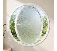 Circular Pivot Window 360° Rotation, Rotating Shed Window with Handle Ventilated, Round Window Aluminium Alloy + Tempered Glass, Decorative for Attics Hallways(White A,60 CM/23.6 in)