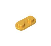 Circular Plate 1x2 Rounded Double-Sided Piece 50Pieces GDS-90292 Compatible with Lego Building Blocks Color:Chrome Gold