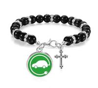 Circular Plug Energy Vehicles Protect Environment Beaded Bracelet Boho Jewelry for Men Women