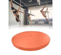 Circular Pole Dance - 3/5cm Thick Safety Exercise Padding for Pole Fitness & Yoga, Foldable Waterproof Foam Mat (Orange, 63"x2")