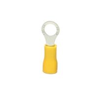 Circular Round Crimp Splice, PVC Cold Press Wire Terminal RV1.25-4 RV2-3 RV2-4 RV3.5-4 RV5.5-4, Ring Terminals 50pcs(Yellow,5.5 * 4)