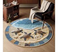 Circular Rug 100Cm Brown Animals Modern Circle Rug Soft and Durable,foldable round rugs,Living Room Non Slip Washable Shaggy Carpet For Home Decor and Room Floor Mat