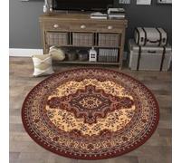 Circular Rug 100Cm Red Brown Modern Circle Rug Soft and Durable,foldable round rugs,Living Room Non Slip Washable Shaggy Carpet For Home Decor and Room Floor Mat