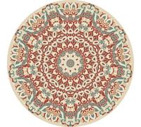 Circular Rug 100Cm Red Green Modern Circle Rug Soft and Durable,foldable round rugs,Living Room Non Slip Washable Shaggy Carpet For Home Decor and Room Floor Mat
