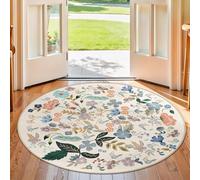 Circular Rugs Floor Mat for Bedroom Living Corner Sofa House Warming New Home Decor,Multicolour Floral Girls Modern Design,Colourful,ø 160 cm