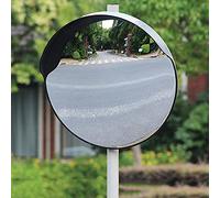 Circular Safety Mirror for Driveways & Parking Lots - 18" Road Convex Blind Spot Mirror with Rainproof Brim for Enhanced Indoor & Outdoor Security.
