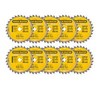 Circular Saw Blade 165mm Professional TCT Mitre Saw Circular Saw Blade 165 x 20 x 28T Ideal for Wood, Wood With Nails, Laminate, Plastic, Fits Bosch Makita Dewalt TOUGH MASTER (Pack of 10)