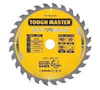 Circular Saw Blade 165mm Professional TCT Mitre Saw Circular Saw Blade 165 x 20 x 28T Ideal for Wood, Wood With Nails, Laminate, Plastic, Fits Bosch Makita Dewalt TOUGH MASTER
