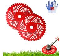 Circular Saw Blade for Weed Trimmers,9-Inch X 36-Tooth Carbide Blade,Brush Cutting Blade for Weed Eat with Universal Adapter Kit, Suitable for Mowing Softwood Hardwood Weeds (2PCS A)