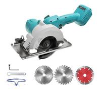 Circular Saw Compatible for Makita 18V Battery, Mini Cordless Saws with 3pcs - 5inch Blades, Copper Brushless Motor, 0-45° Bevel/40mm Depth, for Cutting Wood (NO Battery)