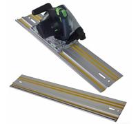 Circular Saw Guide Rail, Aluminum Alloy Track Saw Guide, Guide Rails Designed for Circular Saws Enhances Project Accuracy, Reusable Woodworking Track System with Clamp Options (400mm)