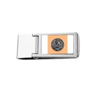Circular Sculpture Myth Legend Deity Slim Money Clip Stainless Holder Pocket Wallet