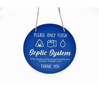 Circular Septic Tank Sign Available in Black, Blue and White