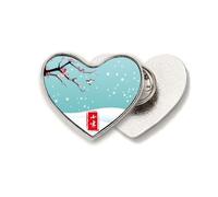 Circular Slight Cold Twenty Four Solar Term Heart Metal Pin Brooch Clip Love