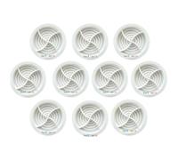 Circular Soffit Vent, 70mm UV-Resistant Plastic, Push-Fit for Roof, Fascia and Eave Ventilation, Available in Black, Grey, White and Brown Sold in Pack of 10 (White)