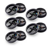 Circular Soffit Vent, 70mm UV-Resistant Plastic, Push-Fit for Roof, Fascia and Eave Ventilation, Available in Black, Grey, White and Brown Sold in Pack of 10 (Black)