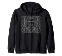 Circular Space Sacred Geometry Circles Flower of Life Zip Hoodie