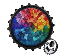 Circular Stained Glass Simple Color Sections Bottle Opener Round Fridge Magnets Beverage Beer Magnetic Bottle Cap Opener for Fridge, Kitchen, Office