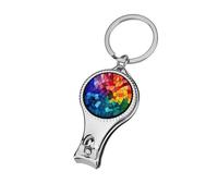 Circular Stained Glass Simple Color Sections Nail Clippers Toenail Clipper Cutters Professional Nail Trimmer Nail Cuticle Cutter for Women Men