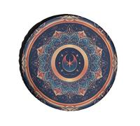 Circular Tire Cover Replacement with Floral Fragments 34 Inch Oxford Wheel Protector for Travel Waterproof Dustproof Covers for RV Jeep SUV Camper Truck