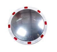 Circular Traffic Mirror with Reflective Edges; 800mm dia; White/Red