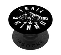Circular Trail Running Mountain Badge PopSockets Adhesive PopGrip