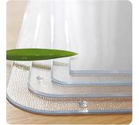 Circular Transparent PVC 2mm Thick Matt Desktop Protector Wipeable Table Cover(80cm)