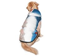 Circular Water Column and Flowers Dog Hoodie – Soft & Breathable Polyester Pet Clothes for Medium, and Large Dogs
