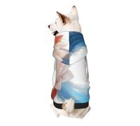 Circular Water Column and Flowers Dog Hoodie – Soft & Breathable Polyester Pet Clothes for Small, Medium, and Large Dogs
