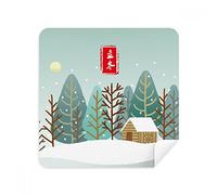 Circular Winter Begins Twenty Four Solar Term Glasses Cleaning Cloth Phone Screen Cleaner Suede Fabric 2pcs