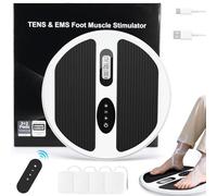 Circulation Blood Booster for Feet and Legs, EMS &TENS Foot Circulation Stimulator Machine for Neuropathy and Pain Relief, Upgraded Foot Massagers for Pain and Circulation with 4 TENS Pads