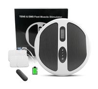 Circulation Machine Blood Booster for Feet and Legs, EMS & TENS Foot Massager for Pain and Circulation with 4 Electrode Pads, Muscle Neuropathy Pain Relief