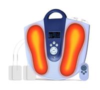Circulation Machine Blood Booster for Feet and Legs, Rechargeability TENS & EMS Foot Massagers for Pain and Circulation,Stimulator Electric Foot Massage Machine with Heating Function (A)