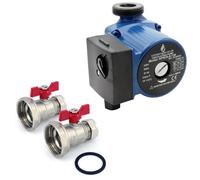 Circulation Pump 25-60 130 6M Head 3 Speed + 2 X 22mm Lever Handle Ball Pump Valves