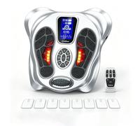 Circulation Stimulator Booster for Feet and Legs, Foot Massager for Neuropathy Pain Relief & Body Therapy Machine, 99 Intensity, 25 Modes with 8 Pads, Remote Control
