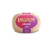 Circulo Amigurumi Yarn, 100% Mercerized Brazilian Virgin Cotton - Cotton Yarn for Crocheting and Knitting, Soft Yarn, Brown Yarn Art - Sport Weight Yarn, 4.4 oz, 278 yds - Color 7564 - Porcelain