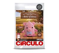 CIRCULO Amigurumi Crochet Kit - Baby Farm - All Included, Easy Instructions - Beginner Animal Crochet Set - Premium Yarn - Piglet