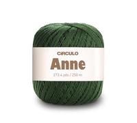 CIRCULO Anne Crochet & Knitting Yarn, 100% Mercerized Brazilian Cotton from Young Fibres, Soft Fingering Yarn, 250m, 73g (5398 - Moss)