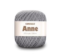 CIRCULO Anne Crochet & Knitting Yarn, 100% Mercerized Brazilian Cotton from Young Fibres, Soft Fingering Yarn, 250m, 73g (8473 - Aluminum Grey)
