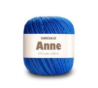 CIRCULO Anne Crochet & Knitting Yarn, 100% Mercerized Brazilian Cotton from Young Fibres, Soft Fingering Yarn, 250 Metres, 73 Grams (2314 - Royal Blue)