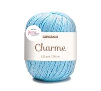 CIRCULO Charme Cotton Yarn, 100% Mercerized Brazilian Cotton, Sport - 433 yds/396 m, 5.3 oz/150 g, Blue (2012 - Candy Blue), for Crochet and Knitting