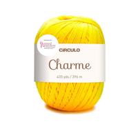 CÍRCULO Charme Cotton Yarn for Crochet and Knitting, 100% Mercerized Brazilian Virgin Cotton, Sport Weight - Canary Yellow, 433 yds / 396 m - 5.3 oz / 150 g