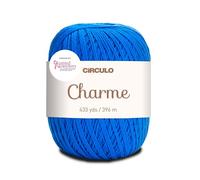 Circulo Charme Cotton Yarn for Crochet and Knitting, 100% Mercerized Cotton Yarn, Brazilian Virgin Cotton - Blue Cotton Yarn -Color 2829 - Ball Blue, 5.3 oz, 433 yds - Sport
