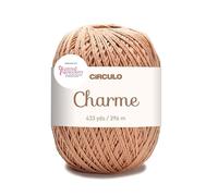 Circulo Charme Cotton Yarn for Crochet and Knitting, 100% Mercerized Cotton Yarn, Brazilian Virgin Cotton-Brown Yarn, Color 7625 - Chestnut, 5.3 oz, 433 yds - Sport