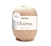 Circulo Charme Cotton Yarn for Crochet and Knitting, 100% Mercerized Cotton Yarn, Brazilian Virgin Cotton-Brown Cotton Yarn, Color 7684 -Porcelain, 5.3 oz, 433 yds - Sport