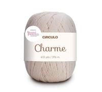 Circulo Charme Cotton Yarn for Crochet & Knitting, Mercerized Cotton - Natural, 5.3 oz, 433 yds Sport