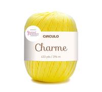 Circulo Charme Yarn for Crochet and Knitting - 433 yds - 100% Mercerized Brazilian Virgin Cotton - Soft Sport Weight - Color 1236 - Fresh Lime