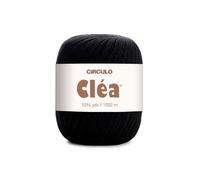 Circulo Clea Yarn - Crochet Thread Fine Size 10-8/2 Perfect for Weaving - 100% Mercerized Brazilian Cotton (Pack of 1 Ball) - 5.3 oz, 1094 yds - Color: 8990 - Black